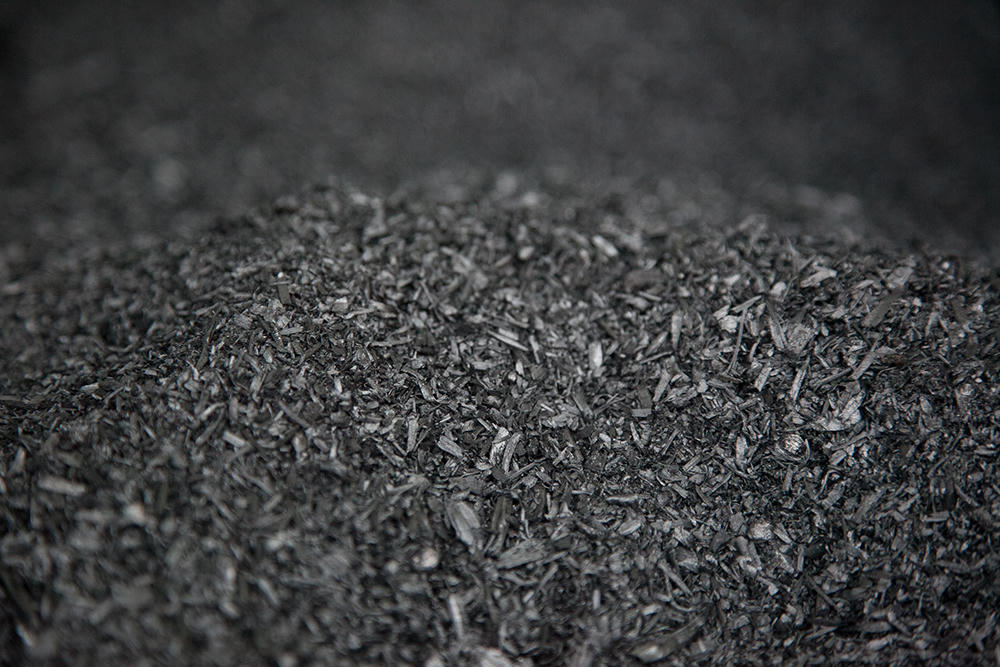 Close-up of biochar granules